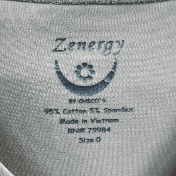 Zenergy Chicos Womens Top 0 Small Tan Embellished Short Sleeve Pullover Shirt - Picture 4 of 10